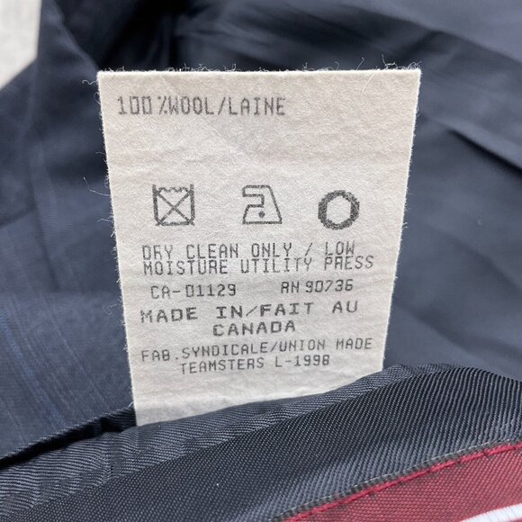 Ralph Lauren Chaps Suit Men 46R Blue Plaid Wool Classic Jacket Union Canada VTG - Picture 13 of 14